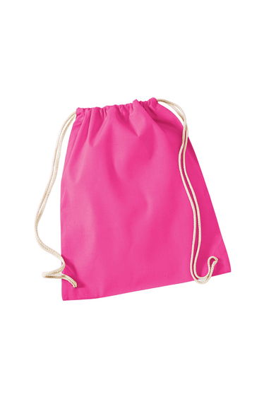 Westford Mill Cotton Drawstring Bag - Fuchsia