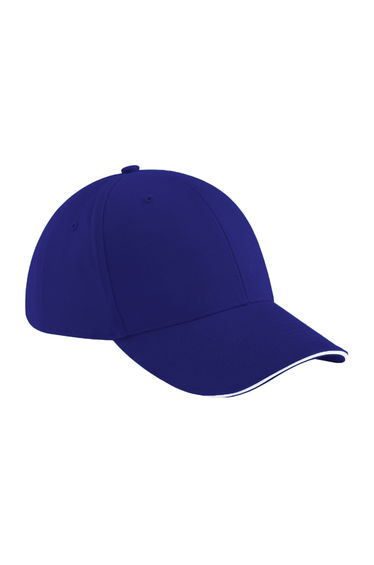 Beechfield Adults Unisex Athleisure Cotton Baseball Cap (Pack of 2) - French Navy/White