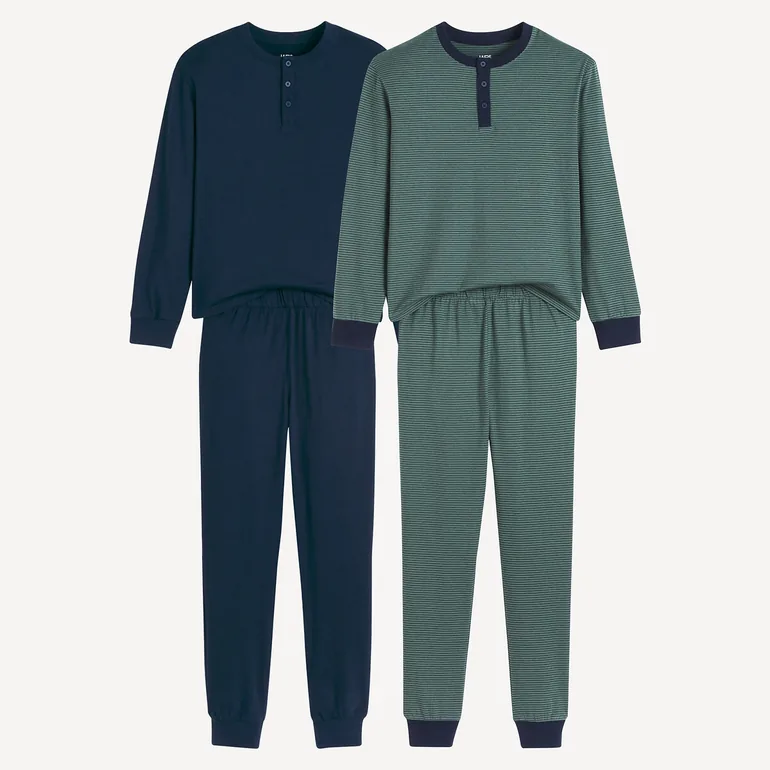 Pyjamas with Grandad Collar in Jersey