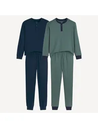 Pyjamas with Grandad Collar in Jersey