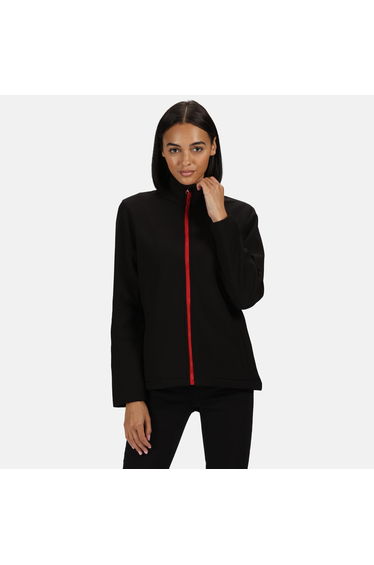 Regatta Standout Womens/Ladies Ablaze Printable Soft Shell Jacket - Black/Classic Red