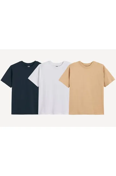 Pack of 3 Short Sleeve Crew Neck T-Shirts