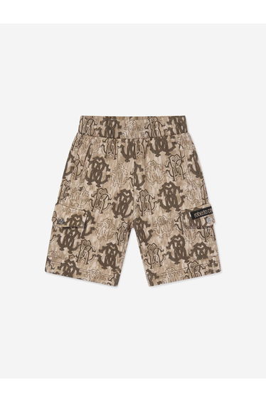 Boys Monogram Bermuda Shorts in Brown