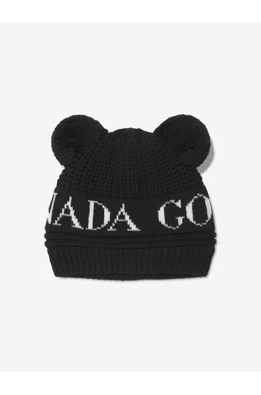 Baby Double Pom Hat in Black