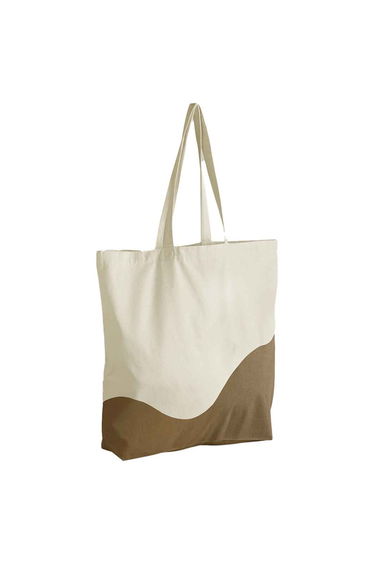 Westford Mill Adult Wave Organic Cotton Maxi Tote Bag - Natural/Caramel