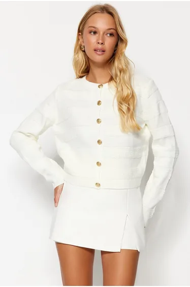 Cardigan - Ecru - Regular fit