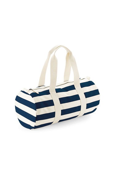 Westford Mill Unisex Nautical Barrel Bag - Natural/Navy