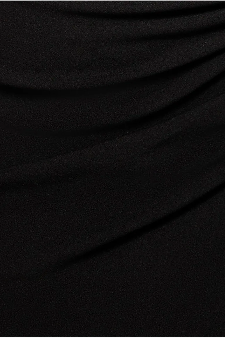 Goddiva One Shoulder Satin Band Maxi Dress - Black - 3