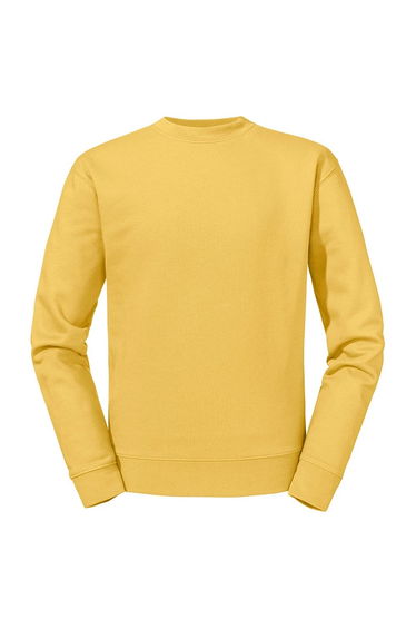 Russell Mens Authentic Plain Sweatshirt - Mustard