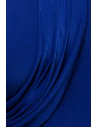 Off Shoulder Gathered Panel Soft Touch Maxi Dress - Royal Blue by Goddiva - 6