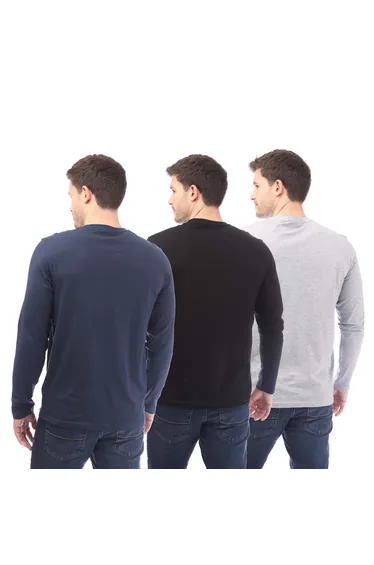 تيشيرت قطن أسود بأكمام طويله عدد 3