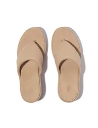 Platfforms Wedge Toe-Post Sandals Beige - 2