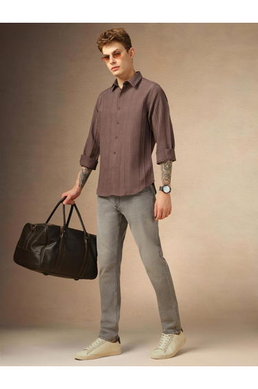 Button-Down Solid Casual Shirt