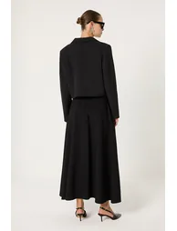 تنورة توشيه بريفيه ماكسي سوداء - 4