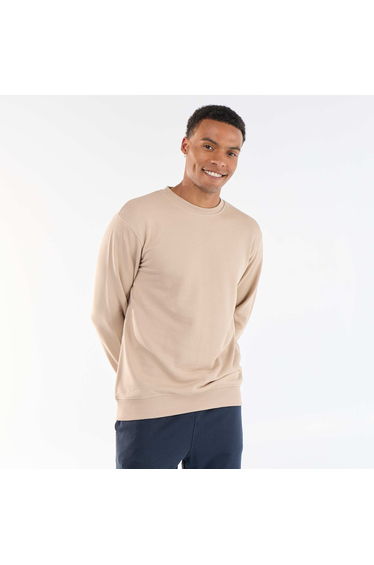 Plain French Terry Sweatshirt BEIGE