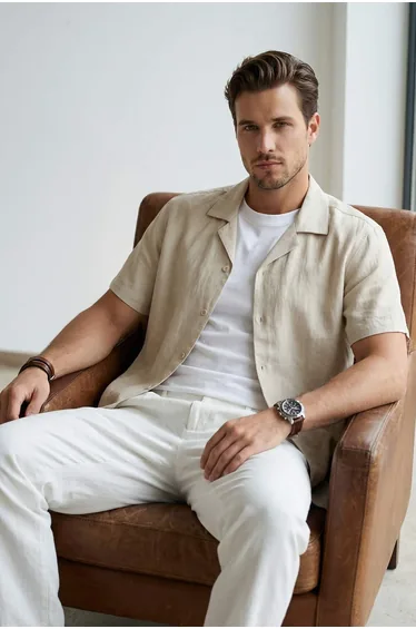 Ecru Oversize Men's Shirt