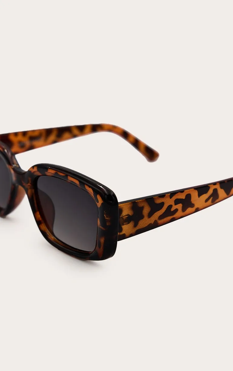 Tortoiseshell Clear Square Sunglasses - 3