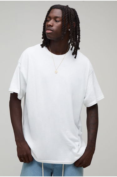 Oversized Man Script Amalfi Print T-Shirt - white