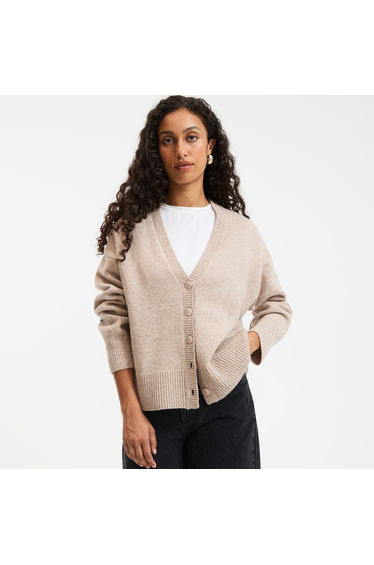 Wool Cardigan in Chunky Knit