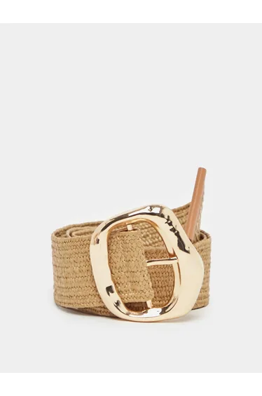 Solid Jute Gold Buckle Belt