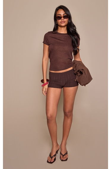 Chocolate Pointelle Hot Pant