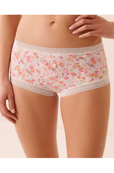 Super Soft Lace Trim Boyshort Panty