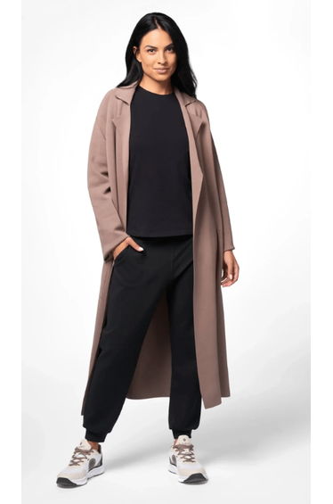 Full-Length Knitted Coat - SEASONAL BROWN