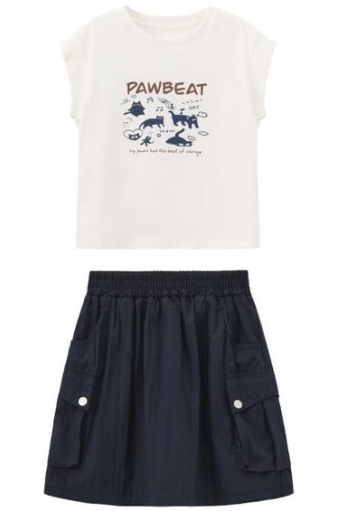 Girls' T-Shirt and Skirt Set