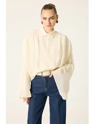 CROSS-OVER TULLE BLOUSE - 1