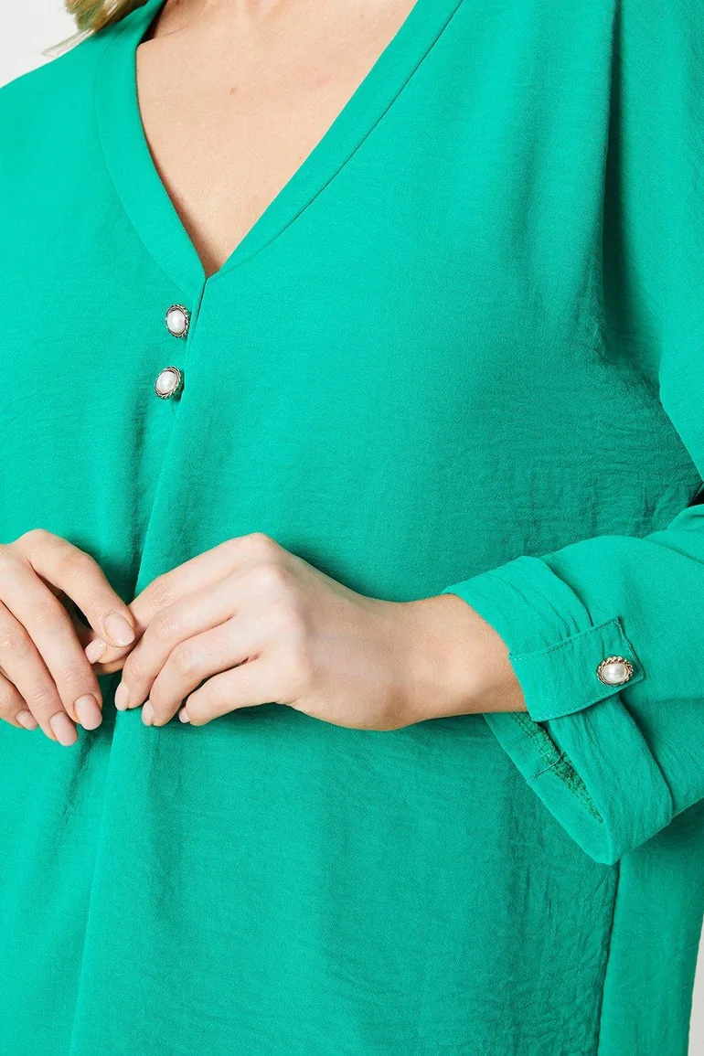 Tall Pearl Button Longline Shirt - 3