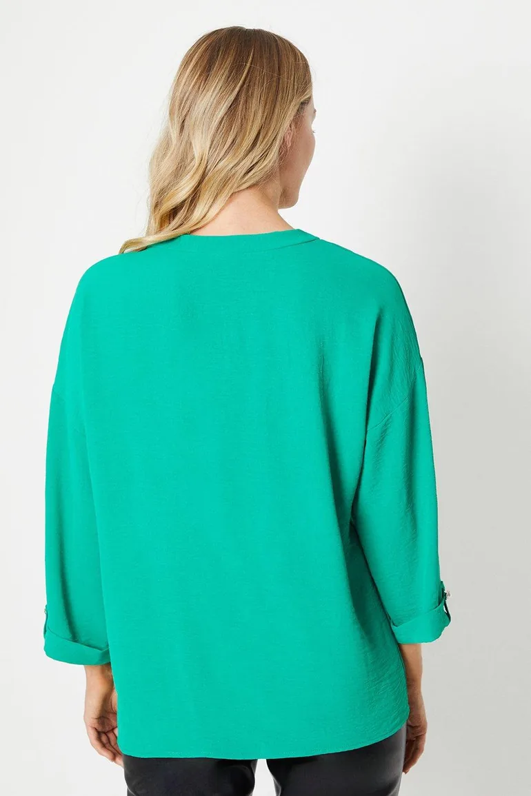 Tall Pearl Button Longline Shirt - 2
