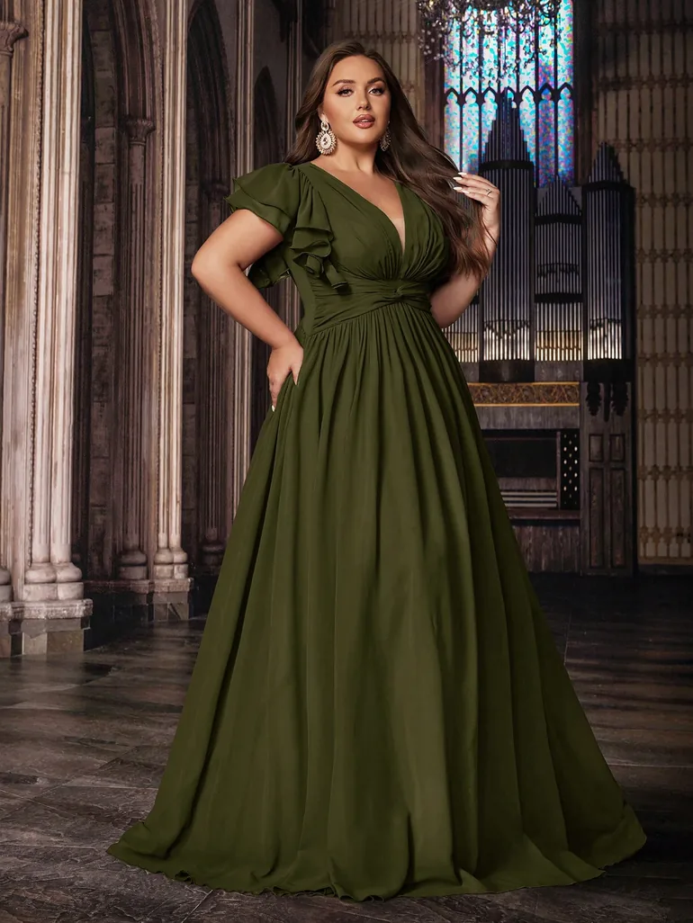 plus size green skater dress QOQ Plus Size Green Skater Dress with Ruffles QOQ Green : Dresses :  VogaCloset Oman