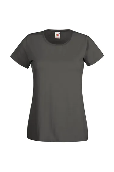 Womens/Ladies Value Fitted Short Sleeve Casual T-Shirt - Graphite