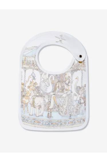 Baby Boys Carousel Satin Bib in Blue