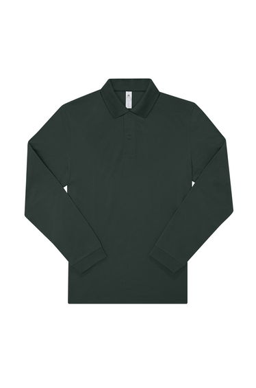 B&C Mens My Long-Sleeved Polo Shirt - Dark Forest