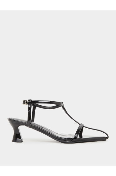 Plain Strappy Kitten Heel Sandals