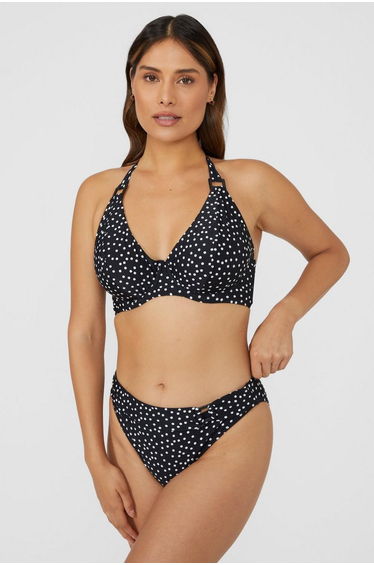 Gorgeous Spot Bikini Bottom With Ring Detail - mono