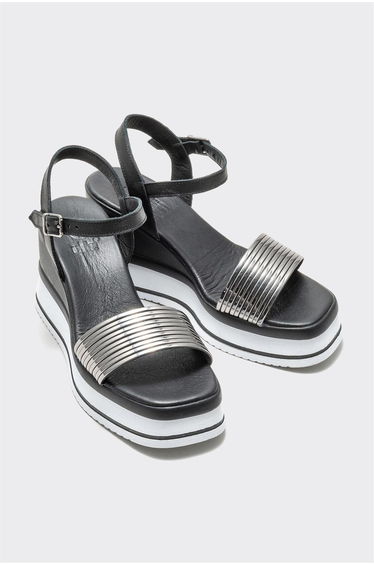 Black Women's Wedge Heel Sandals