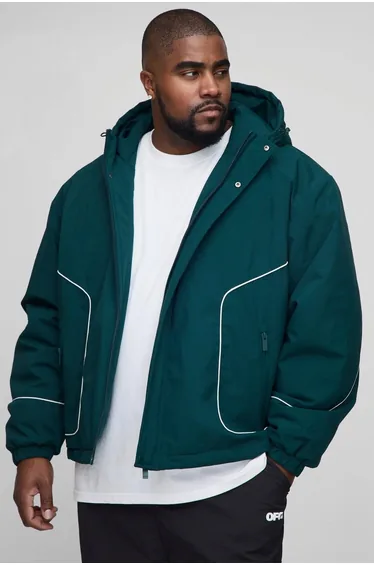 جاكيت أخضر بسحاب - للمقاسات الكبيرة