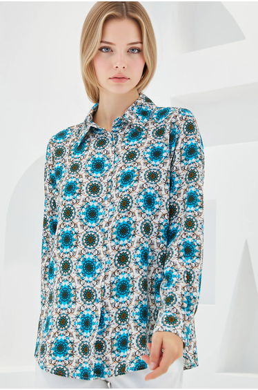 BDART Patterned Long Sleeve Shirt with Button Closure