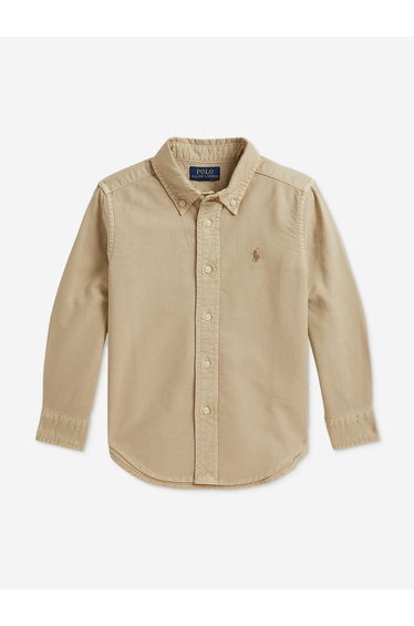 Ralph Lauren Boys Cotton Oxford Shirt in Ivory