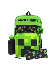 Minecraft TNT Creeper Backpack Set (Pack of 5) - Black/Green