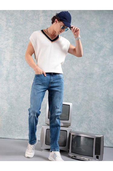 Men Slim Fit Solid Jeans