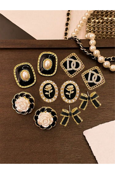 Set of 5 - Assorted Embellished Earrings