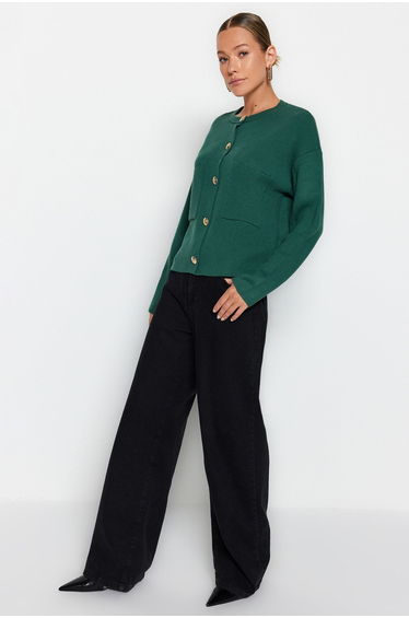 Cardigan - Green - Regular fit