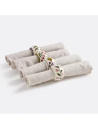 Set of 4 Anselme Mango Wood Napkin Rings - 1