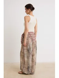 Colorful Waist-Wrapped Chiffon Balloon Pants - 3
