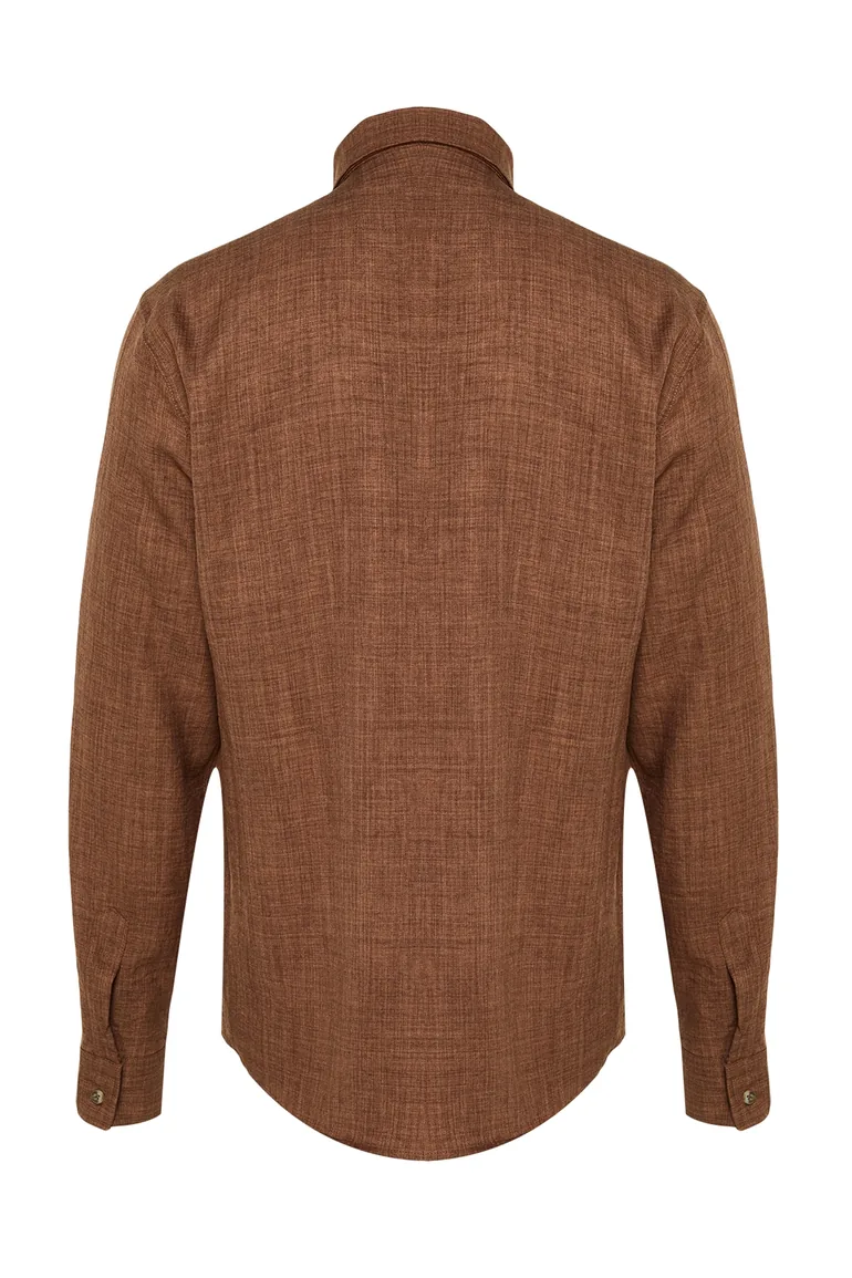 Brown Men's Regular Fit Shirt - 7