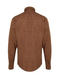 Brown Men's Regular Fit Shirt - 7