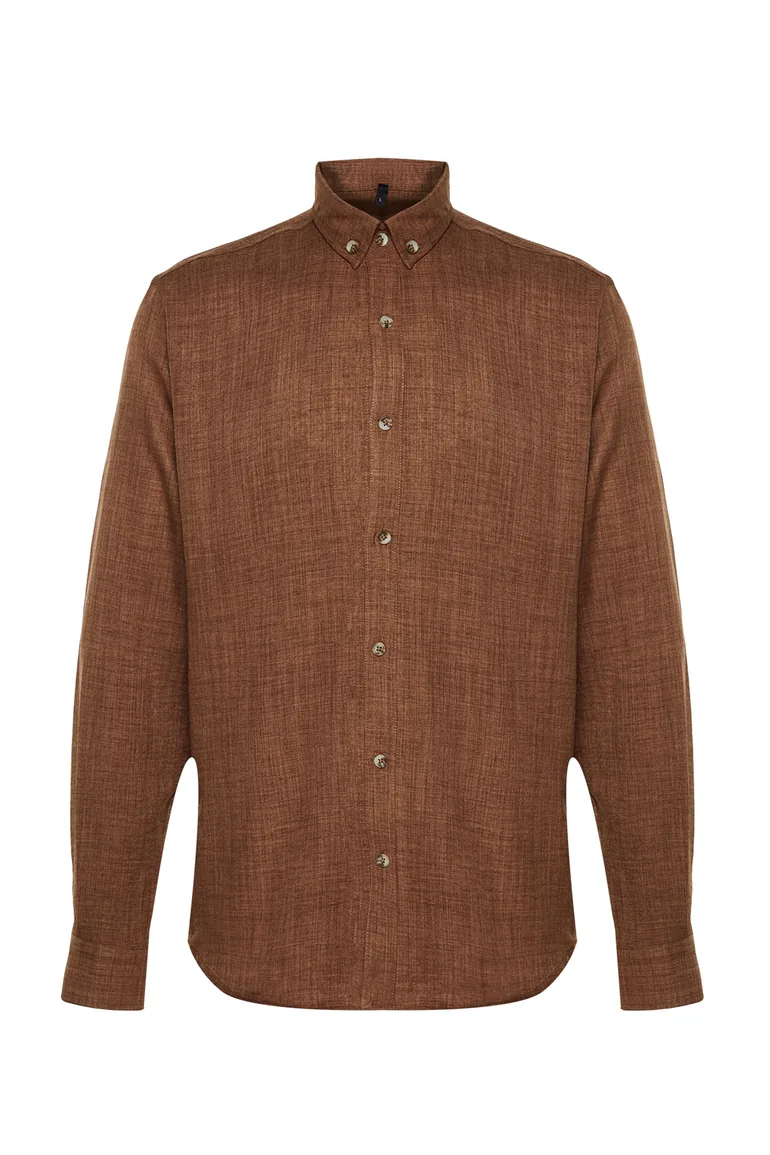 Brown Men's Regular Fit Shirt - 5